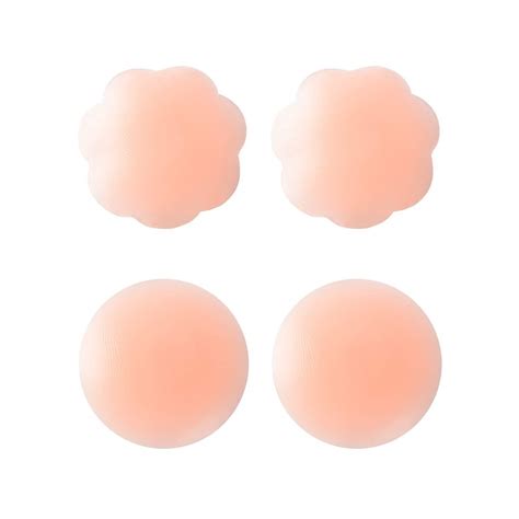 Silicone Nipple Covers Women And Men Adhesive Reusable 2 Pairs 2 Shapes In One Pack