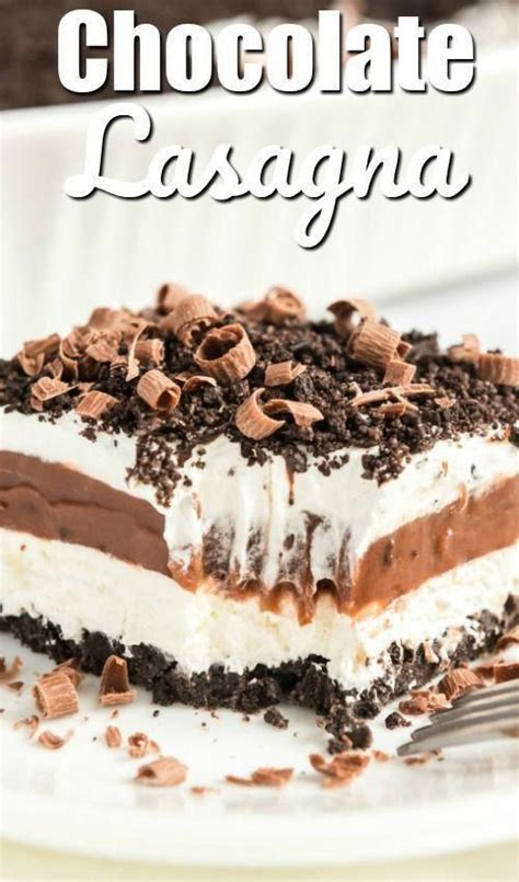 2 packages of chocolate pudding. #oreo Easy Chocolate Lasagna layered with crushed Oreos, Cool Whipped Topping, vanilla and ...