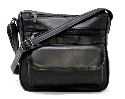 Roby Black Leather Compact Crossbody