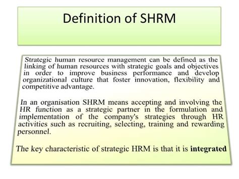 Definition Of Shrm Strategic Human Resource Management