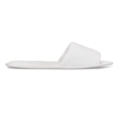 Open Toe Slippers White 125 In Terry Slippers Slippers Bed
