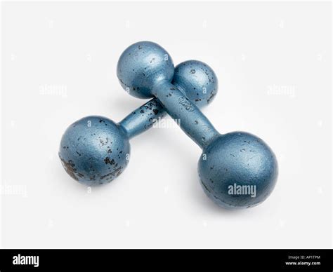 Two Iron Hand Weights Cut Out Stock Photo Alamy