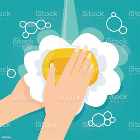 Vector Of Illustration Of Washing Hand With Soap Viral Disease