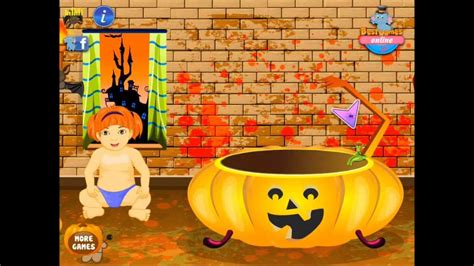 Halloween Baby Bathing Gameplay For Kids Baby Game Baby Bathing Youtube