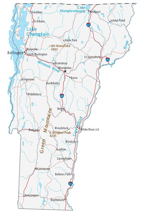 Map Of Vermont Cities And Roads Gis Geography