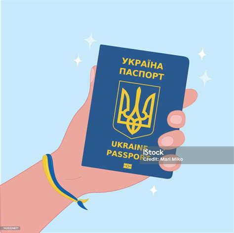 Vector Illustration Ukrainian Passport In Hand Ukrainian Stock Illustration Download Image Now