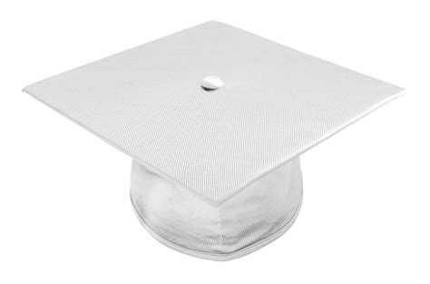 Shiny White Bachelors Graduation Cap College And University