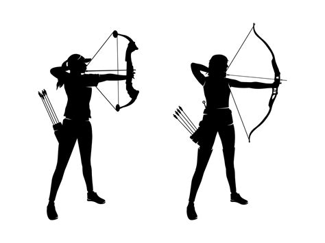 Female Archer Silhouette Collection Vector Art At Vecteezy