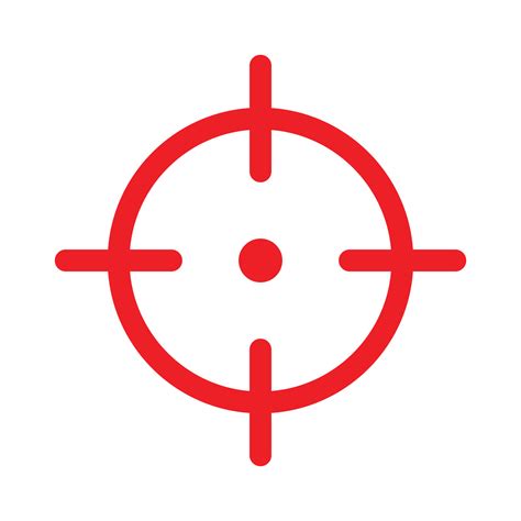 Eps10 Red Vector Sniper Target Or Aim At Target Line Icon In Simple