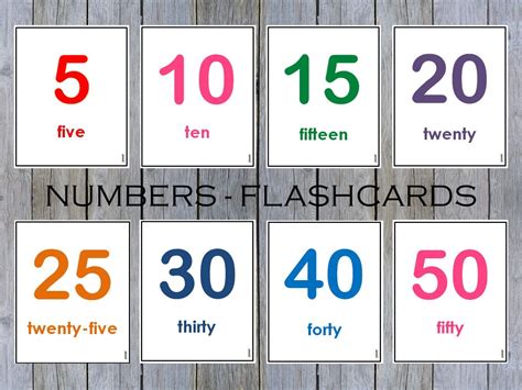 Numbers Flash Cards 1 50 Toddlers Numbers Flashcards Printable