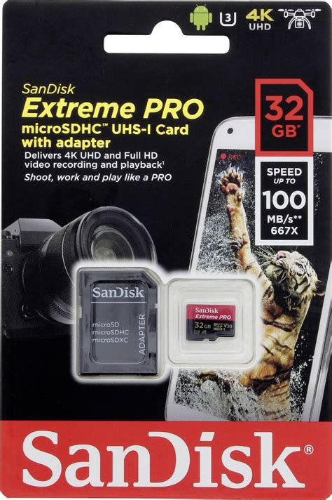 Sandisk Extreme® Pro Microsdhc Card 32 Gb Class 10 Uhs I Uhs Class 3