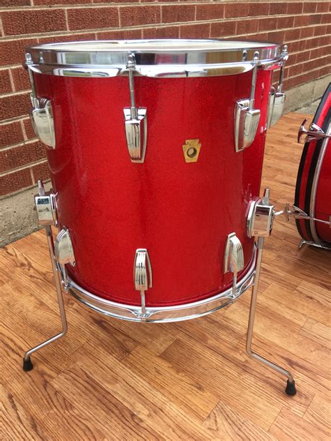 1965 Ludwig Down Beat Drum Set Red Sparkle 201214 Drugans Drums