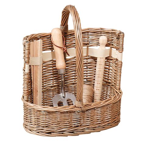 Personalised Wicker Gardening Basket And Tools By Dibor