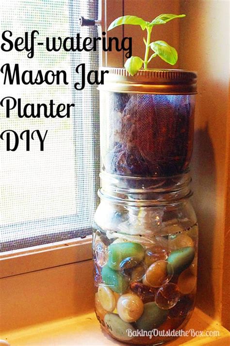 Self Watering Mason Jar Planter Diy Mason Jar Planter Mason Jars