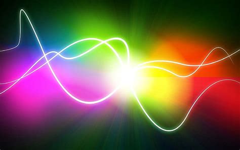 Abstract Rainbow Shine Light Multicolored Motley Lines Wavy