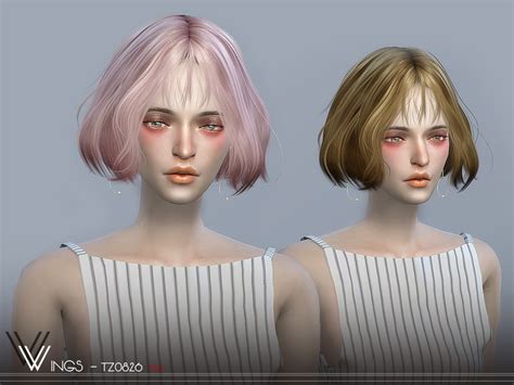 The Sims Resource Wings Tz0826 Hair Sims 4 Hairs