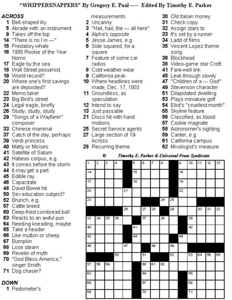 You can play it any day of the week! Medium Difficulty Crossword Puzzles to Print and Solve ...