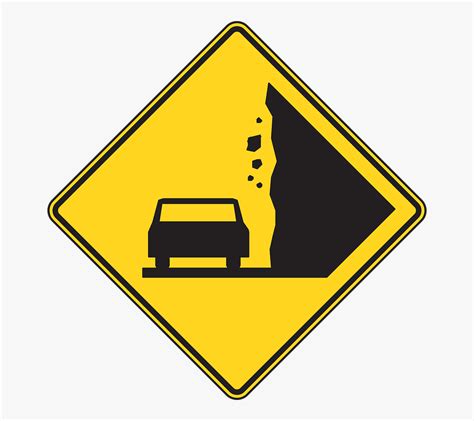 Free Vector Falling Rocks Sign Clip Art Rock Fall Road Sign Free