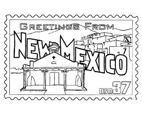 This beautiful, free, new mexico flag outline is perfect for coloring and decorating. USA-Printables: New Mexico State Stamp - US States ...