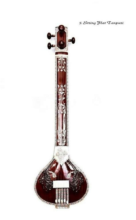 Professional Indian Musical Tun Wood 5 String Flat Tambura Instruments