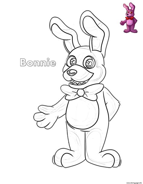 Bonnie From Fnaf Coloring Page Printable