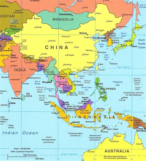 South And Southeast Asia Political Map