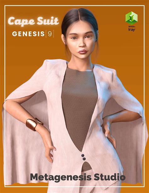 Dforce Cape Suit Outfit For Genesis 8 And 9 Daz Content By Metagenesis