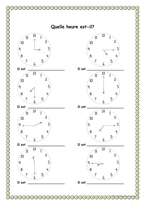 Quelle Heure Est Il Apprendre L Heure Lheure Fle