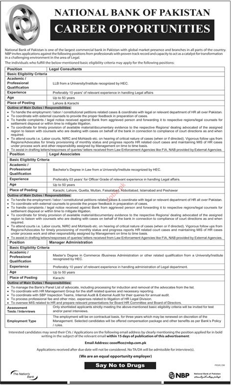 It used to be an agent of the central bank. National Bank of Pakistan NBP Jobs in Karachi 2020 Job ...
