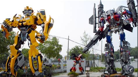 Real Life Transformers Autobots Built With Car Parts Bumblebee Optimus Prime Youtube