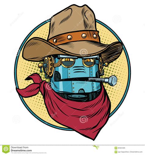 Robot Cowboy West Wild World Stock Vector Illustration Of Game