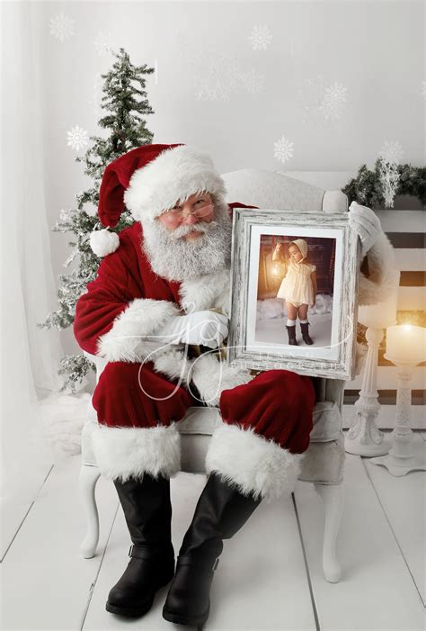 Santa Photoshop Template And Png Holding Portrait Frame Etsy