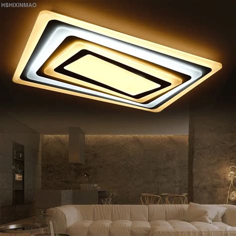 New Ultra Thin Rectangular Living Room Ceiling Lamp Stepless Dimming