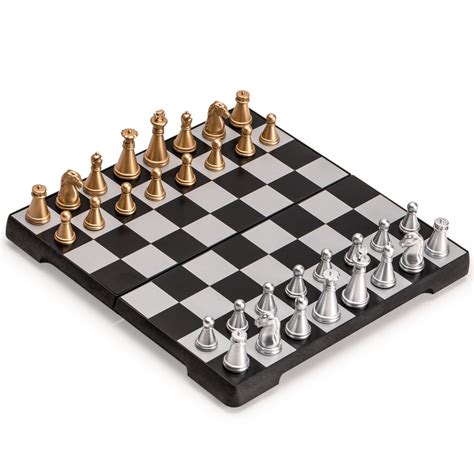 Travel Magnetic Chess Mini Set 63 Inches Compact Folding Board Ga