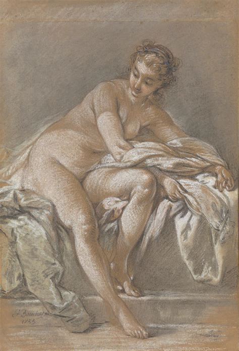 Attributed to François Boucher Paris 1703 1770 A seated female nude
