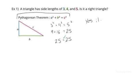 How To Identify Side Lengths That Give Right Triangles Geometry