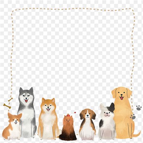 Png Frame With Cute Dogs Premium Png Rawpixel