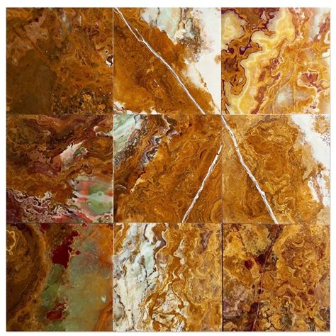 Multi Brown Polished Onyx Floor And Wall Tiles