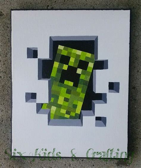8x10 Minecraft Creeper Painting Soooo Many Squares Creepers