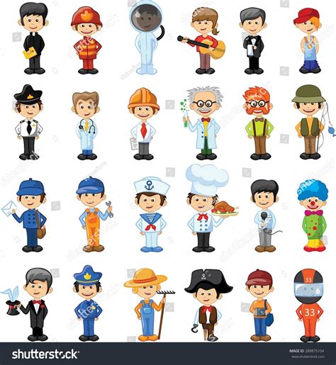 Cartoon Vector Characters Of Different Professions Kids Cartoon
