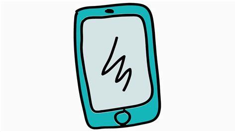 Smart Phone Icon Cartoon Illustration Hand Drawn Animation Transparent