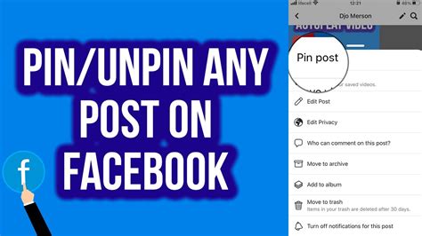 How To Pinunpin Any Post On Facebook 2023 On Phone Youtube