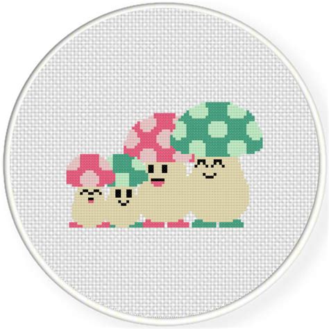 Chart, cross stitch, cross stitch patterns, crossstitch, crossstitcher, dmc color, embroidery, needlework, patterns, pdf, pdf file, xstitch. Mushroom Family Cross Stitch Pattern - Daily Cross Stitch