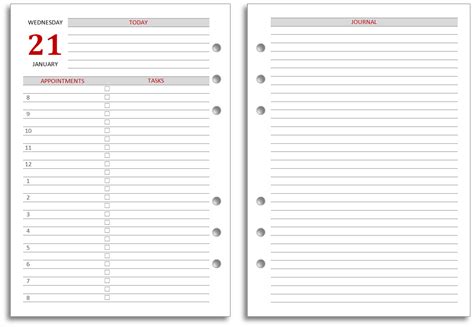 Printable Diary Page Template Business PSD Excel Word PDF