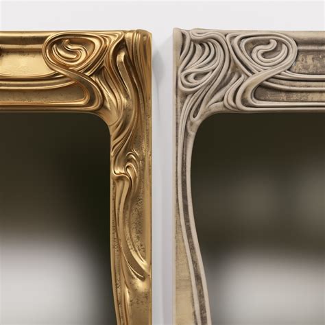 Art Nouveau Mirror Frame 3d Model For Vray