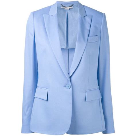 Stella McCartney Blue Single Breasted Blazer 4 230 BRL Liked On