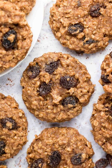 Drop by rounded tablespoon onto ungreased baking sheets. Healthy Banana Oatmeal Raisin Cookies | Amy's Healthy Baking