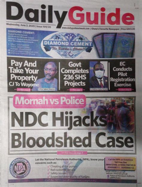 Todays Newspaper Frontpages Wednesday June 3 2020 Bbc Ghana Reports