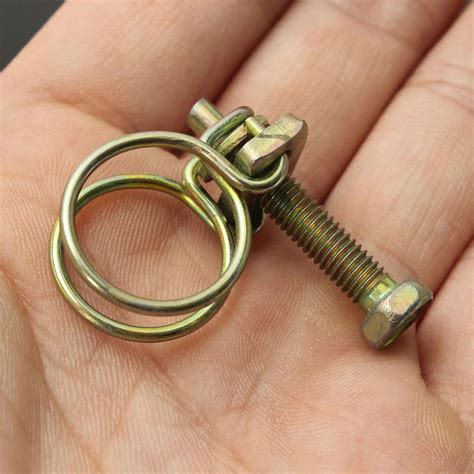 Double Wire Hose Clamp Pipe Clip Screw Bolt Tight Fitting Classic Type