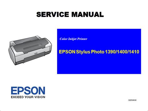 This document contains epson's limited warranty for your product, as well as usage, maintenance, and troubleshooting information in spanish. EPSON Stylus Photo 1390 1400 1410 SERVICE MANUAL
